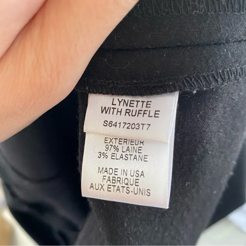 Diane Von Furstenberg Women’s Lynette with Ruffle Black Wool Midi Skirt